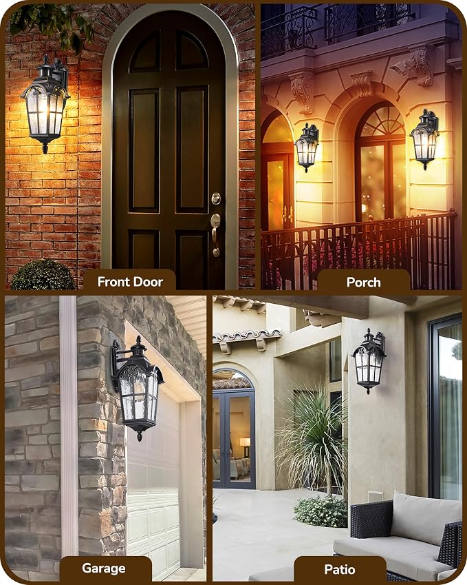 EDISHINE 20.2" Large Motion Sensor Outdoor Wall Lights, Dusk to Dawn Exterior - Image 8