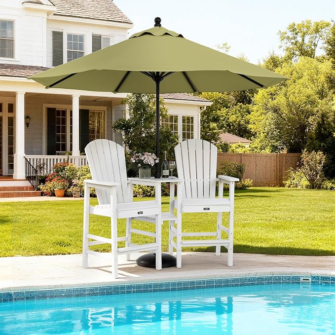 VINGLI Tall Adirondack Chairs Set of 2, All Weather HDPE Bar Height Adirondack - Image 5