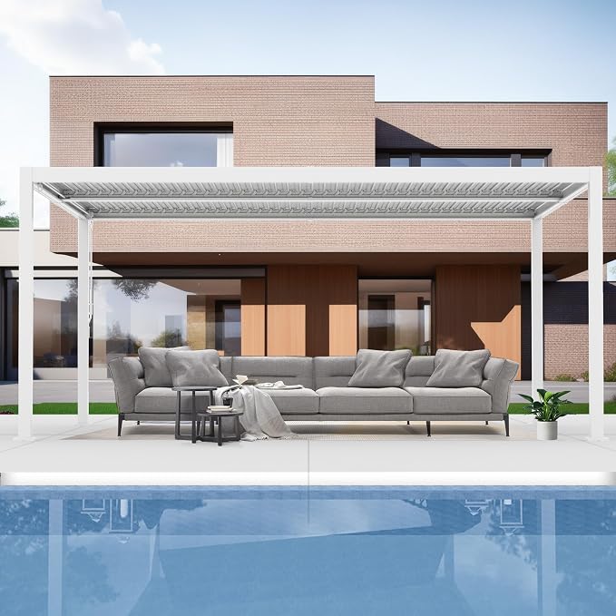Kozyard Outdoor Louvered Pergola 12ft x 16ft Pergola Sun Shade All-Weather - Image 2