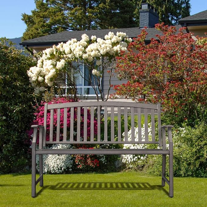 Grand patio 52" Farmhouse Outdoor Bench, Garden Benches - Image 9