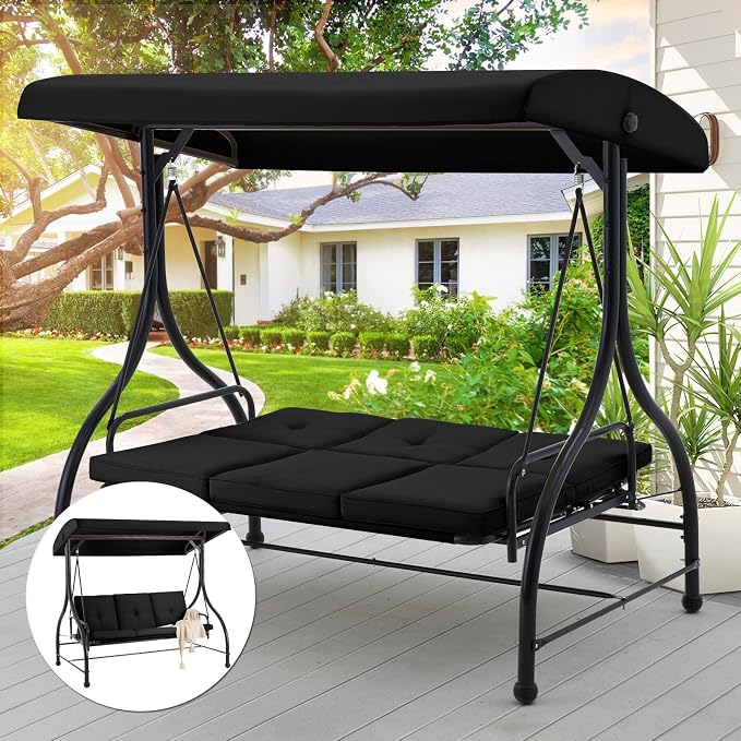 AECOJOY 3-Seat Outdoor Porch Swing - Image 6