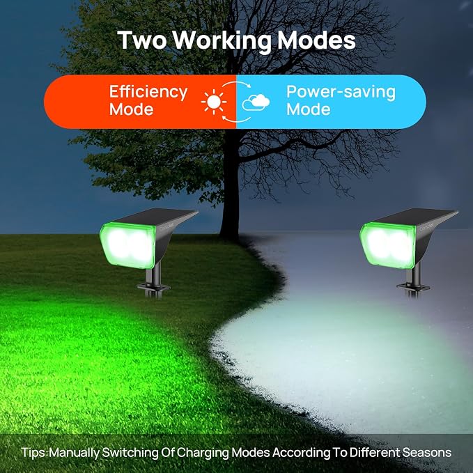 Consciot Solar Spot Lights Outdoor, 30 LEDs Waterproof Color Changing Solar - Image 8