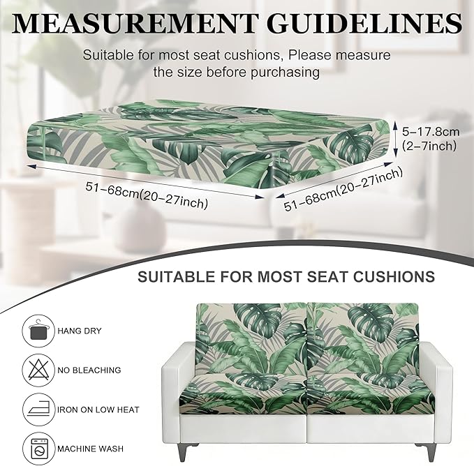 4Pcs Patio Stretch Cushion Covers, Outdoor Sofa Replacement Cover Slipcovers - Image 2