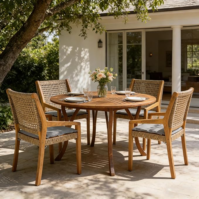Christopher Knight Home Verle Wooden Patio Dining Set - Image 3