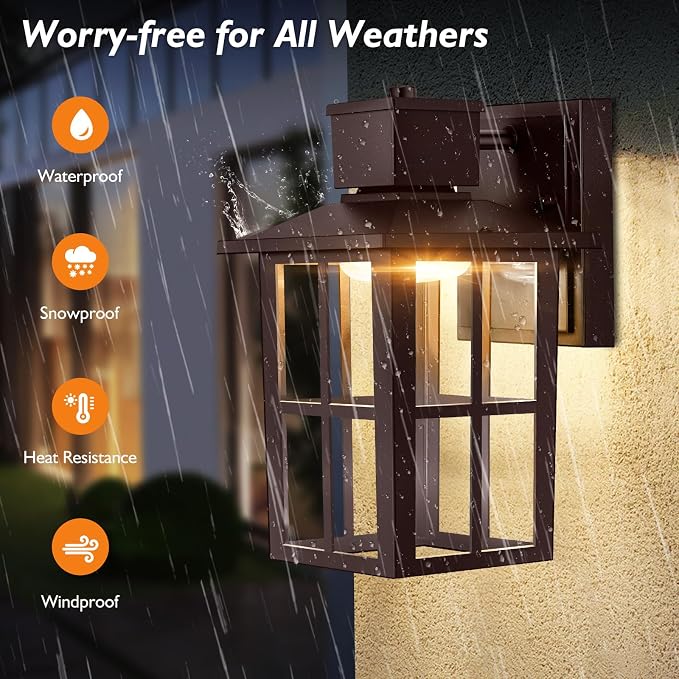 Brightever Outdoor Wall Light Fixture, LED Exterior Wall Lantern Waterproof - Image 3
