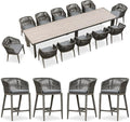 PURPLE LEAF 13 Pieces Outdoor Dining Set Patio Table and Chairs Set Aluminum by PURPLELEAF
