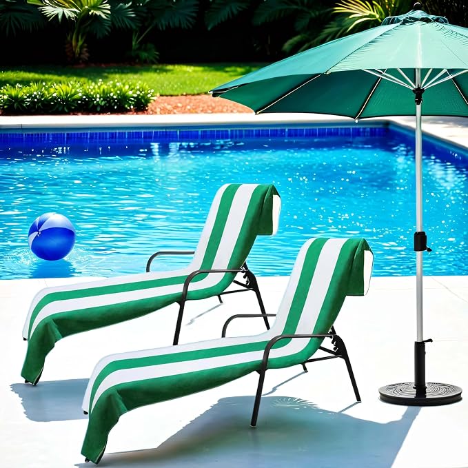 Superior Cabana Cotton Lounge Chair Cover, Outdoor Towel/Chaise Furniture Covers by SUPERIOR