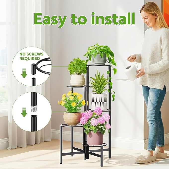 Corner Plant Stand Indoor Outdoor Tall Metal Flower Pot Stands - Image 6