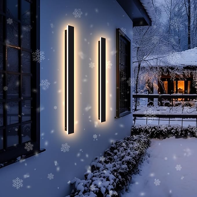 Outdoor Wall Light LED Long Wall Sconce 45.28in Ip65 Waterproof Black Modern - Image 3
