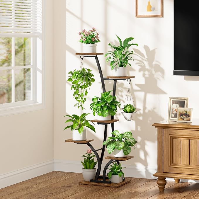 Plant Stand with Grow Light for Indoor Plants, 6 Tiered Metal Plant Shelf - Image 7