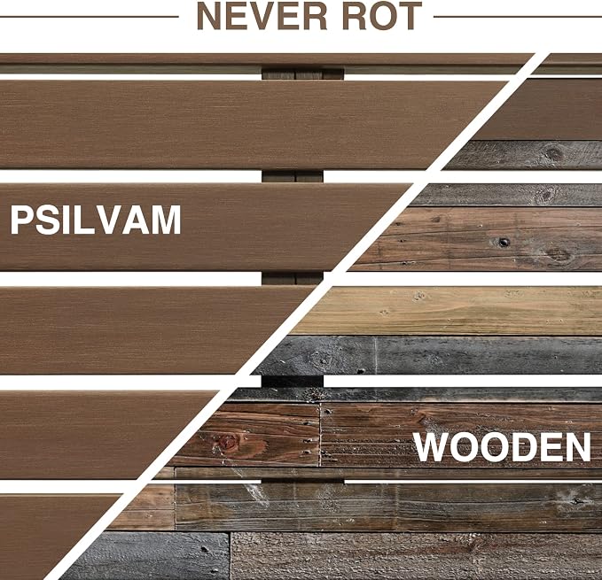 Psilvam Knight Bench Set of 2, Two Person Outdoor Poly Lumber Patio Backless - Image 5