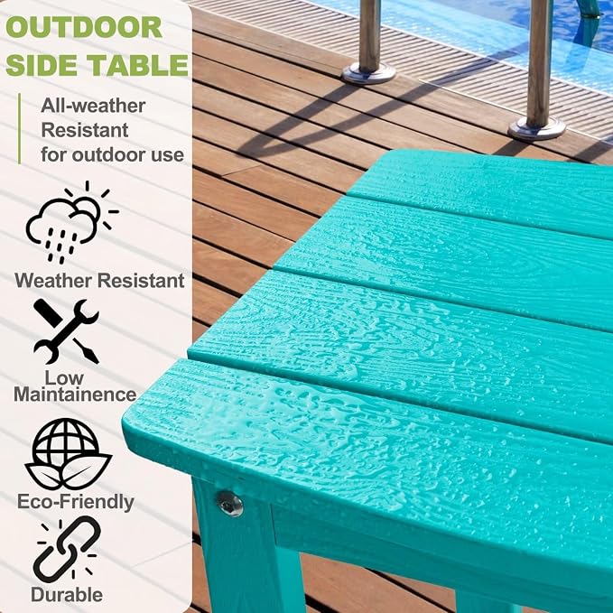 Y&M Outdoor Side Table, HIPS Adirondack Small Double Layer Table, Waterproof - Image 10
