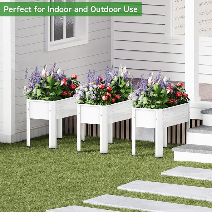 Raised Garden Bed with Detachable Tall Legs Elevated Metal Planter Box - Image 3