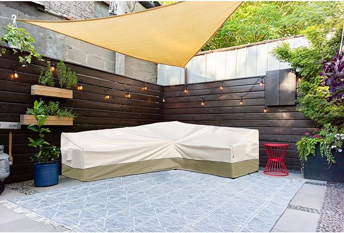 Outdoor Sectional Cover-L-Shaped Patio Furniture Covers Waterproof Rip-Stop - Image 3