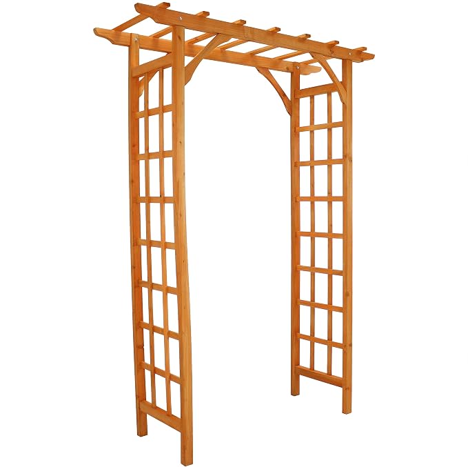 Sunnydaze 78-Inch Wooden Garden Arbor Walkway Wedding Arch by SunnydazeDecor