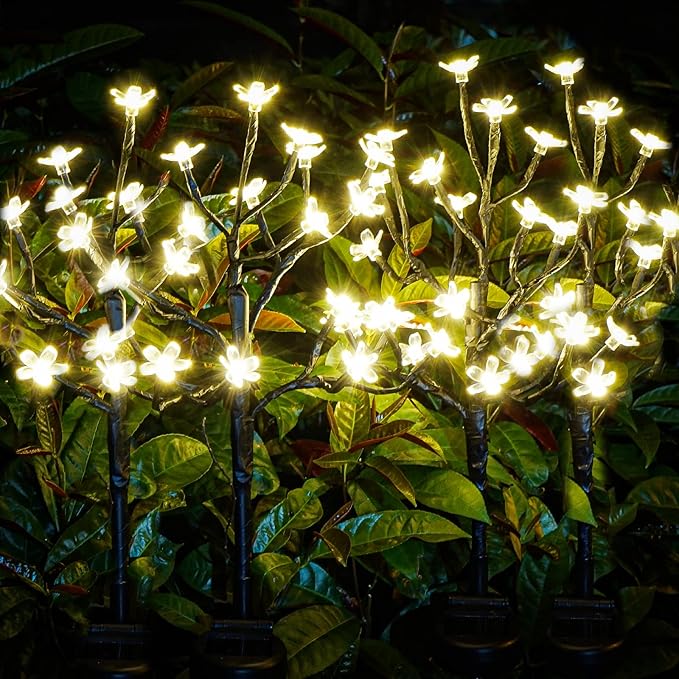 Solar Garden Lights Waterproof, Sola Lights Outdoor Decorative 4Pack, 80Led by IUEECEN