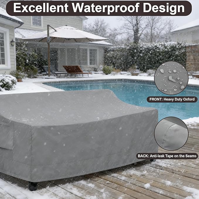 PureFit Outdoor Couch Cover Waterproof Patio Sofa Furniture Covers, 3-Seater - Image 4