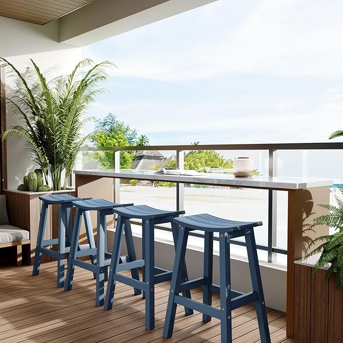 Stoog All-Weather Bar Stools Set of 2, Low Maintenance, - Image 7