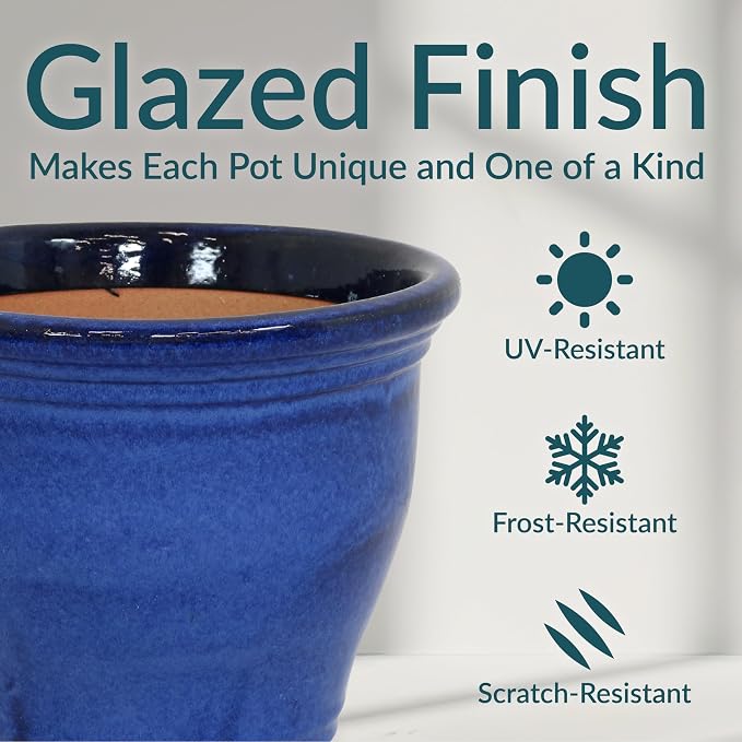 Sunnydaze Large Ceramic Plant Pot - Image 4