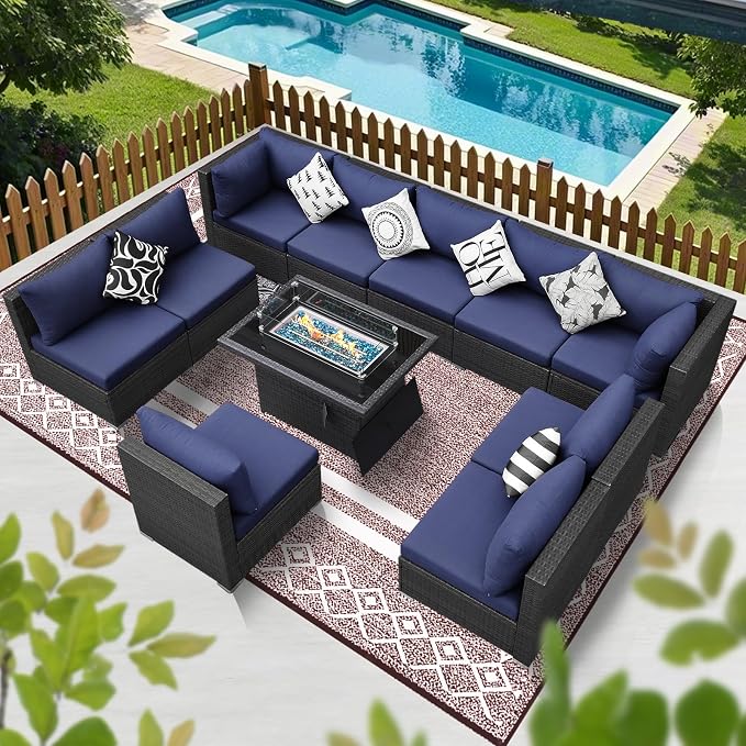 BULEXYARD 11 Piece High Back Patio Furniture Set - Image 9