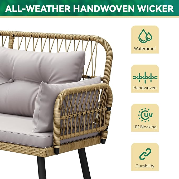 YITAHOME Patio Wicker L-Shaped Furniture Set, All-Weather Rattan Outdoor - Image 5