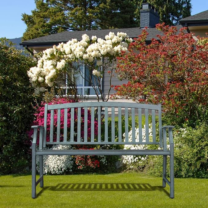 Grand patio 52" Farmhouse Outdoor Bench, Garden Benches - Image 8