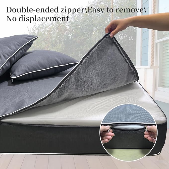 Outdoor Daybed Cushion Cover Twin, Twin Size Outdoor Daybed Mattress Bolster - Image 5