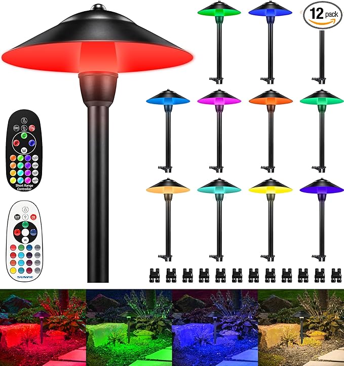 SUNVIE RGBW Low Voltage Landscape Lights 3W Color Changing Pathway Lights by SUNVIE