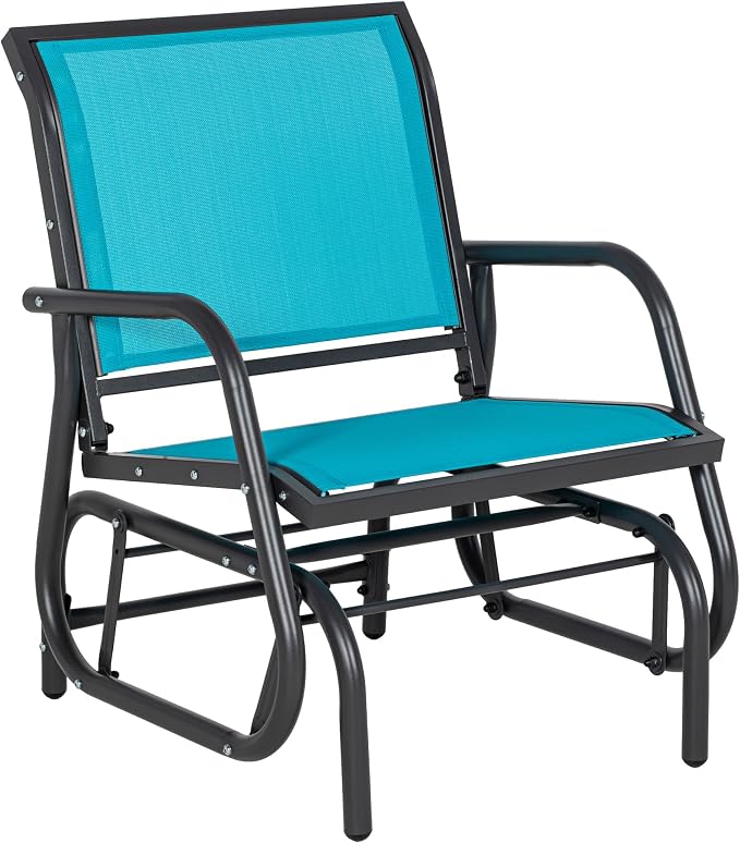 Outsunny Porch Glider, Metal Frame Swing Glider Chair by Outsunny