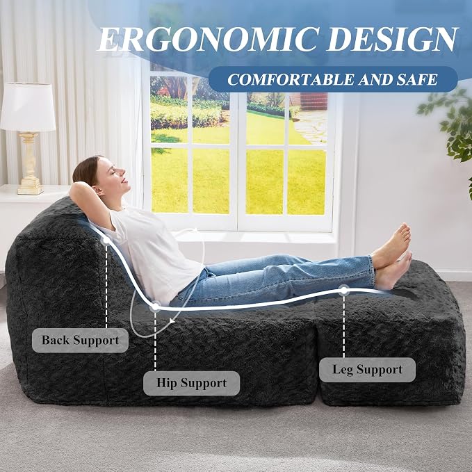 Hobestluk Bean Bag Chair Big Bean Bag Lounger - Image 7
