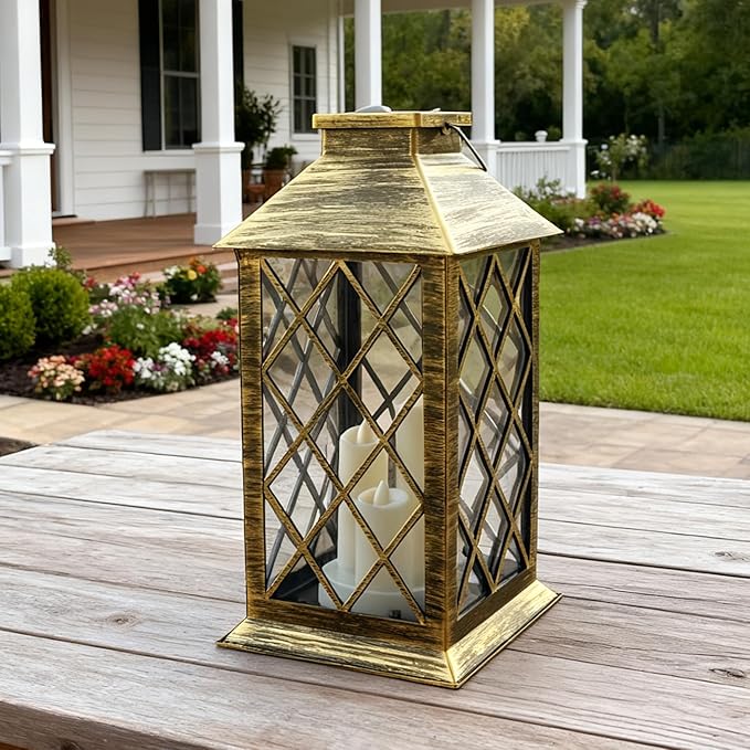 Solar Lantern Outdoor, Garden Hanging Lantern- PVC Waterproof 3 LED Flickering - Image 5