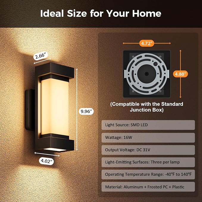 XMCOSY+ Outdoor Wall Lights, 2100LM Smart LED Porch Lights Outdoor, RGBCW - Image 9