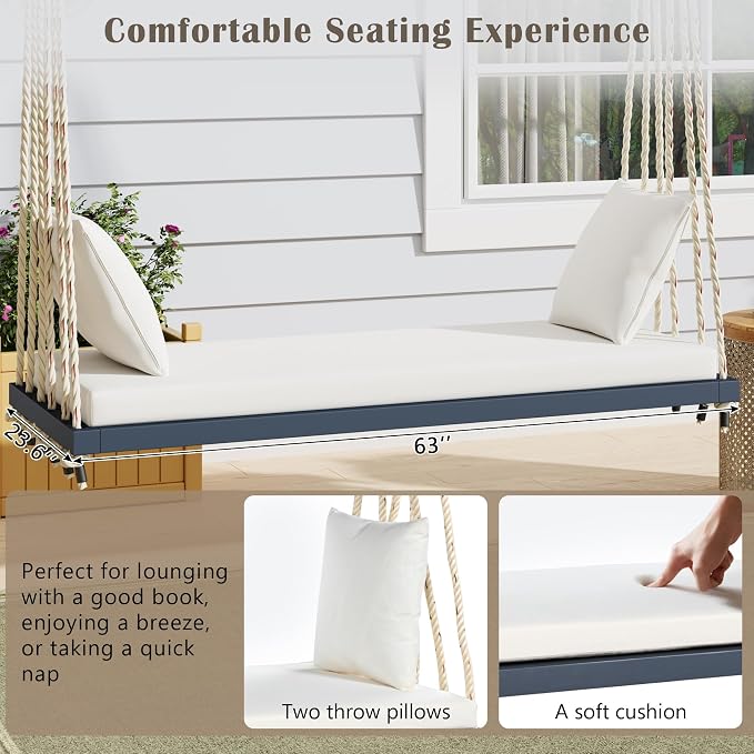 SOFTSEA 2-Person Patio Swing Bench - Image 4