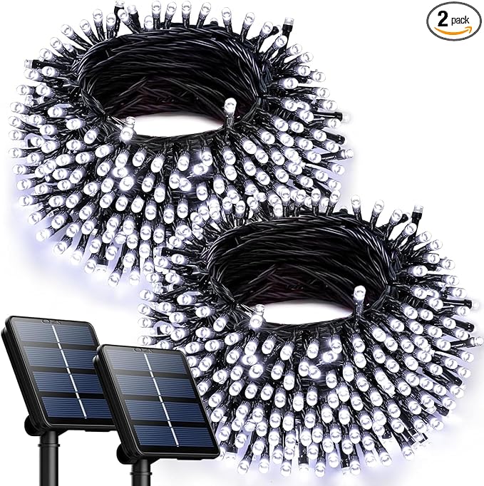 OZS 2PK 240LED Solar Sring Lights Outdoor Waterproof, Solar Christmas Lights by OZS