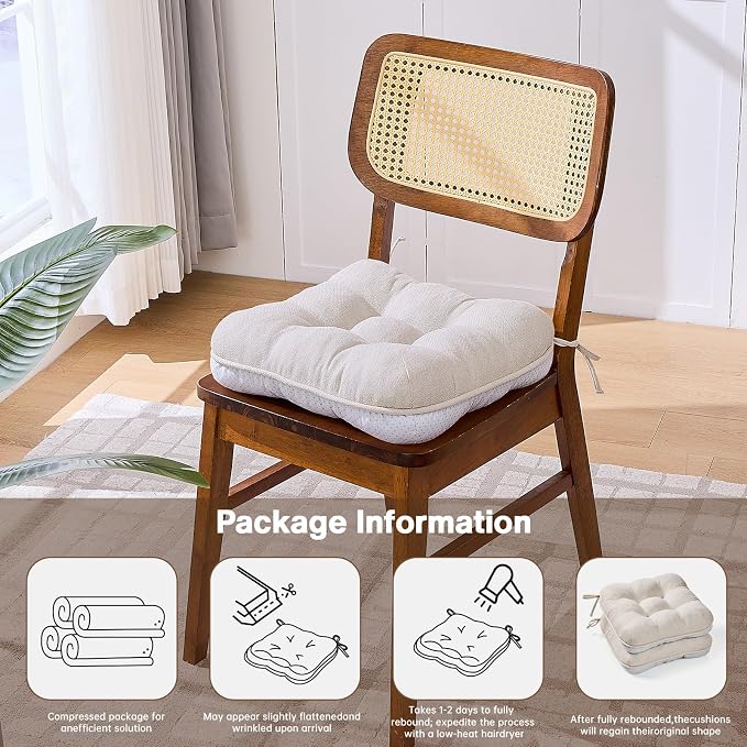 BETU Chair Cushions for Dining Chairs Set of 6, 3.5" Thick Kitchen Table Chair - Image 7