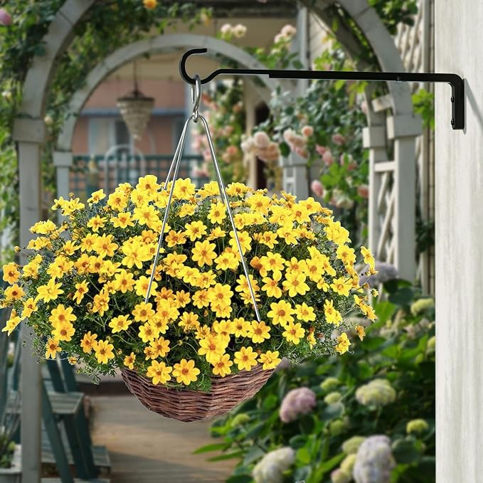 15 Inch 2 Black Pack Heavy Duty Outdoor Plant Hangers, Iron Hanging Plant - Image 6