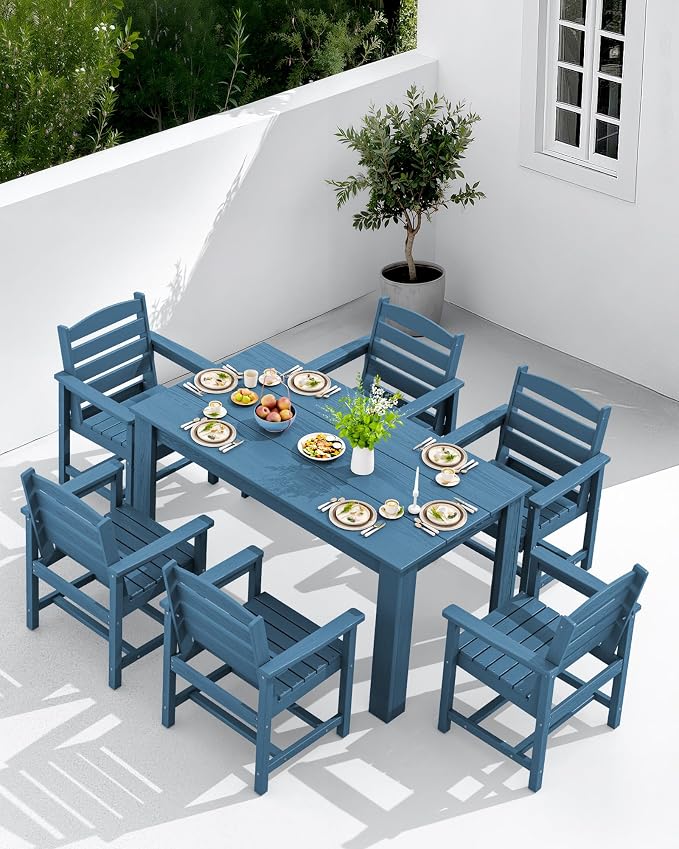 SERWALL HDPE Dining Set for 4, Outdoor Dining Sets for 4 Person - Image 8