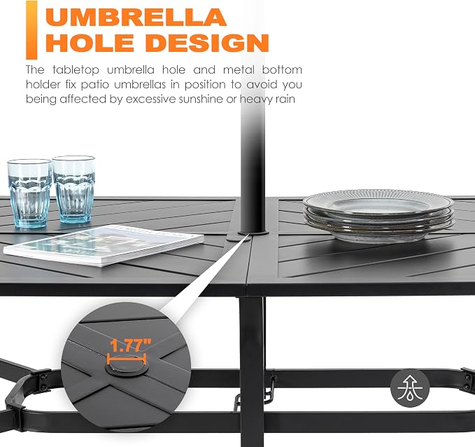 NUU GARDEN 6-Person Outdoor Dining Table, All Weather Patio Table - Image 7