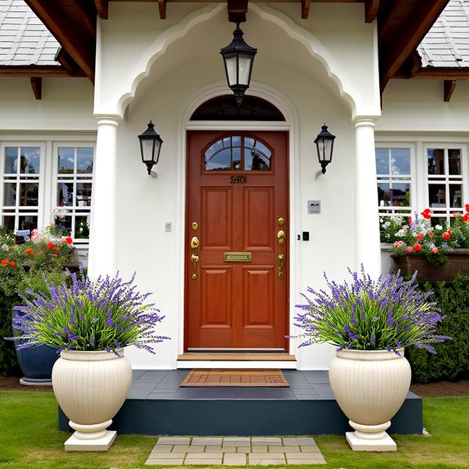 Artificial Faux Plants Flowers for Outdoor Decorations, Fake Monkey Grass for - Image 3