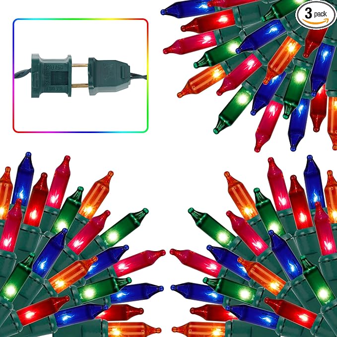 3 Sets Christmas Lights, 120V UL Certified Connectable Xmas Tree Light by LJLNION