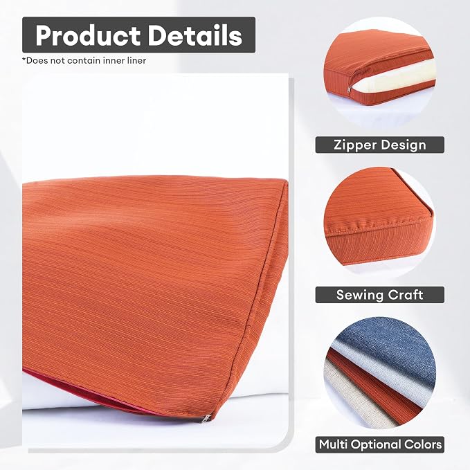 ovios Patio Cushion Covers, Waterproof Cushion Cover - Image 3