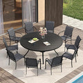 VICLLAX Large Patio Dining Furniture Set, Outdoor Dining Set by HOME