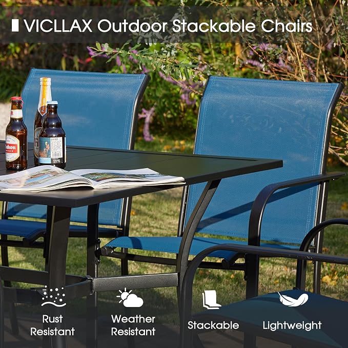 VICLLAX Large Patio Dining Furniture Set, Outdoor Dining Set - Image 5
