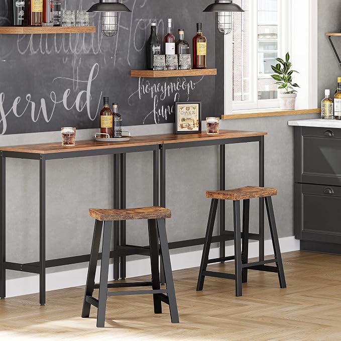 VASAGLE Bar Stools, Kitchen Breakfast Bar Stools - Image 2