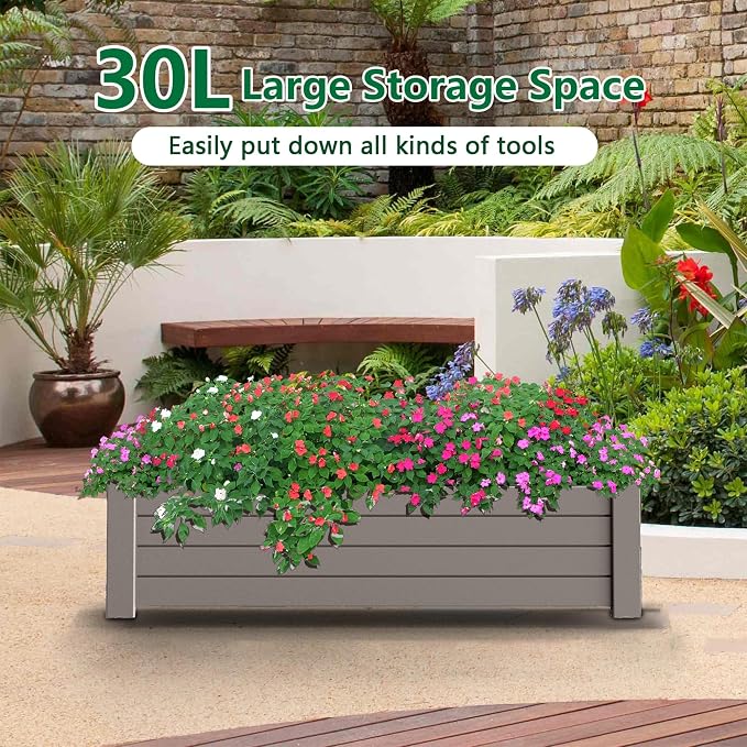 Raised Garden Bed, 21 Gallon Self-Watering Outdoor Raised Planter Box - Image 5