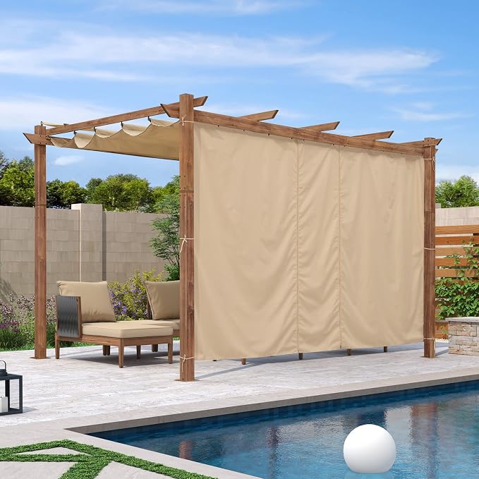 PURPLE LEAF 10' x 13' Outdoor Retractable Pergola Patio Metal Shelter - Image 2