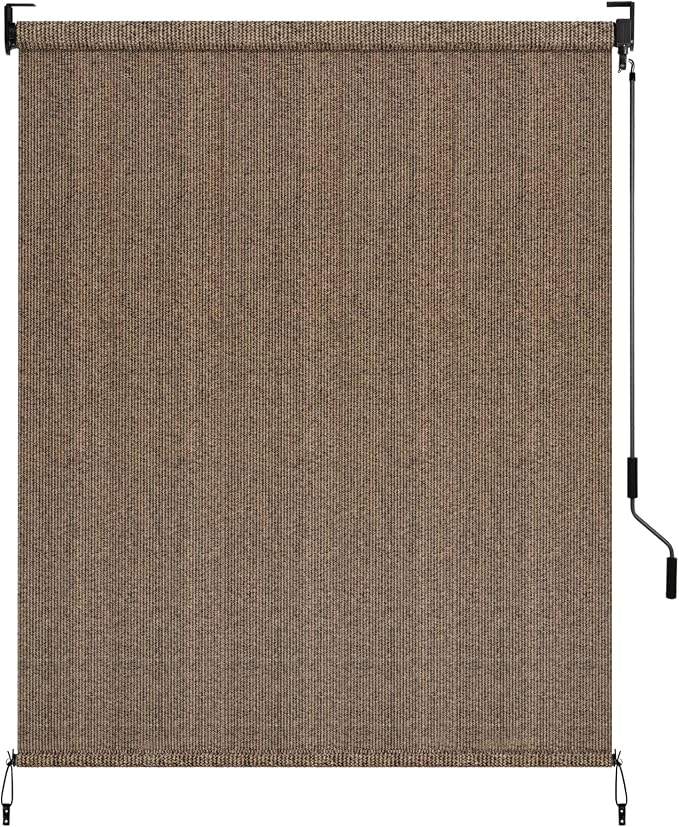 LIFERUN Outdoor Roller Sun Shade 6' W x 6' H– UV Block Patio Shade by PowerYourEveryWorkout