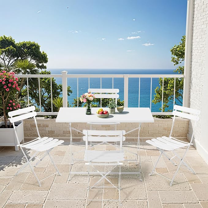 MELLCOM 5-Piece Foldable Patio Dining Set - Image 7