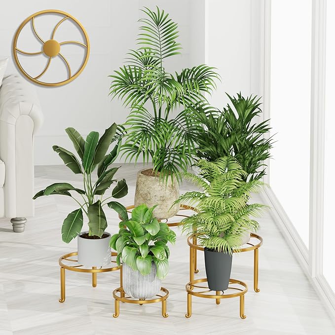 5 Pack Metal Potted Plant Stand Anti-Rust Iron Flower Pot Stands Outdoor Plant by Unknown