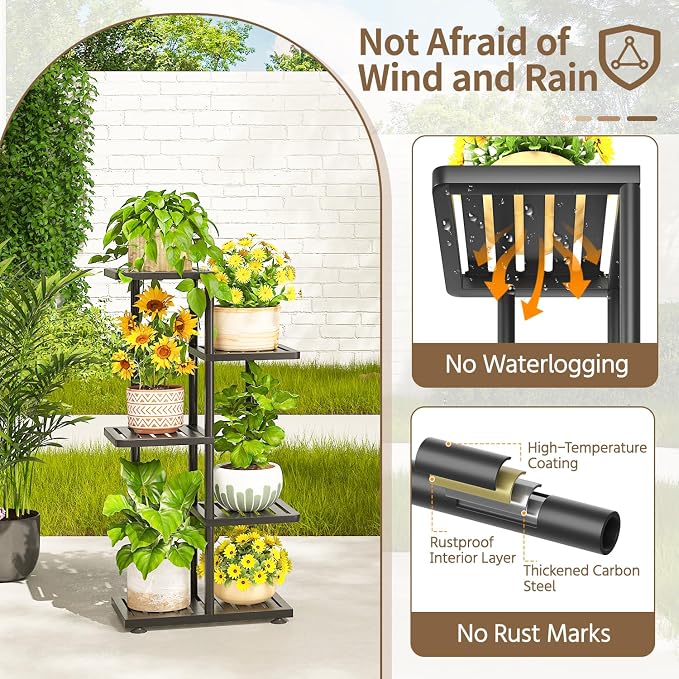 LASZOLA 4 Tier Plant Stand Indoors Outdoors - Image 4